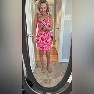 SHEIN Pink hearts Abstract Mini Dress